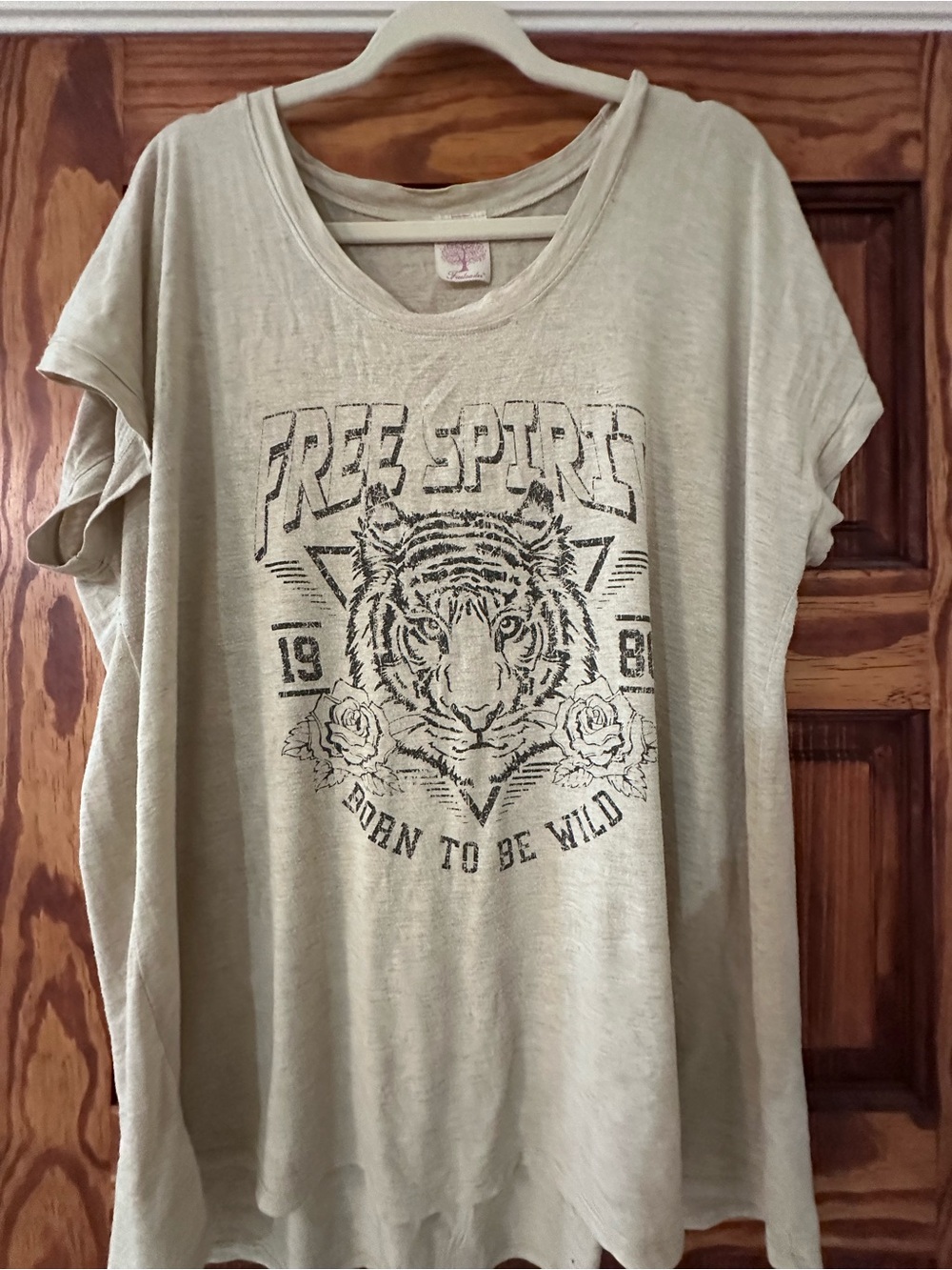 Freeloader Light Sage Graphic Tee with Faded Black Print